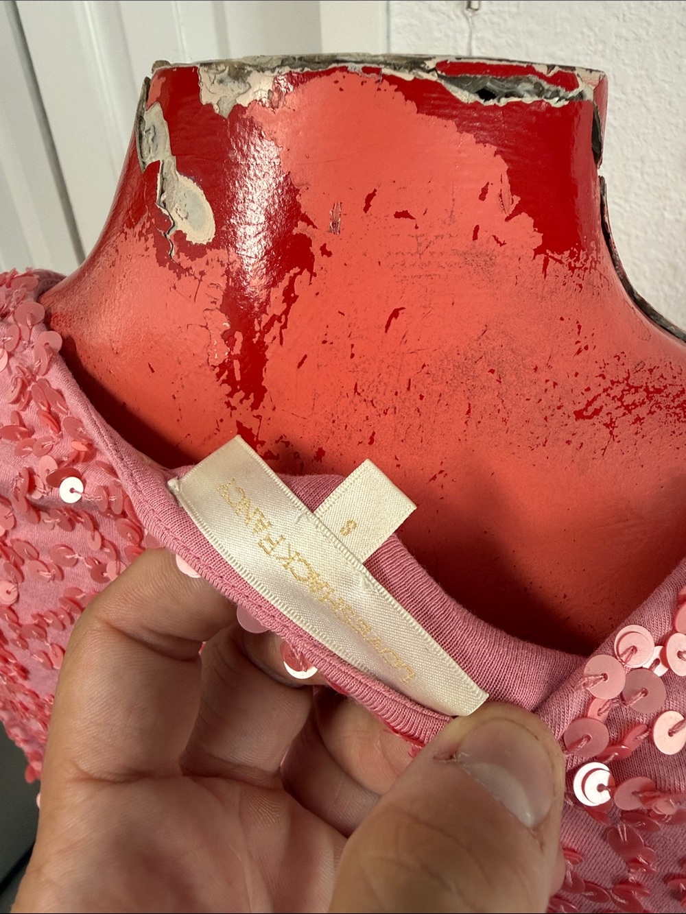 RARE LoveShackFancy Lightning bell-sleeve sequined mini dress - Picture 10 of 10